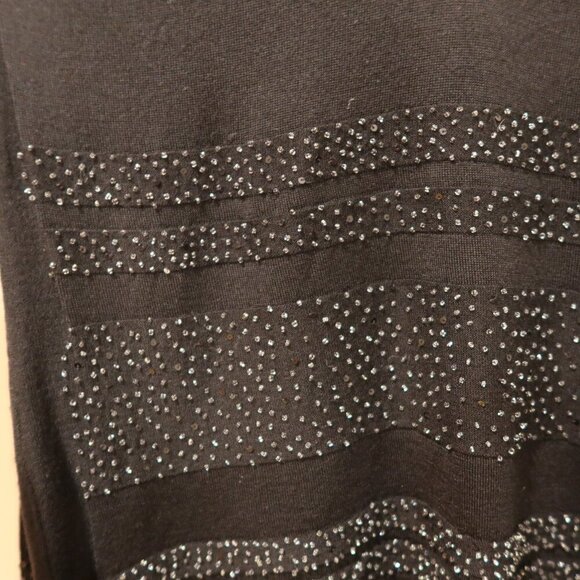 SINCLAIRE 100% merino wool sweater black embellish beaded pullover long sleeve s - Picture 3 of 10
